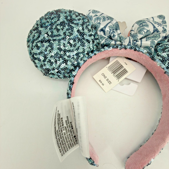 Disney Parks Epcot World Showcase France Eiffel Tower Sequin Minnie Ear Headband - Picture 7 of 8